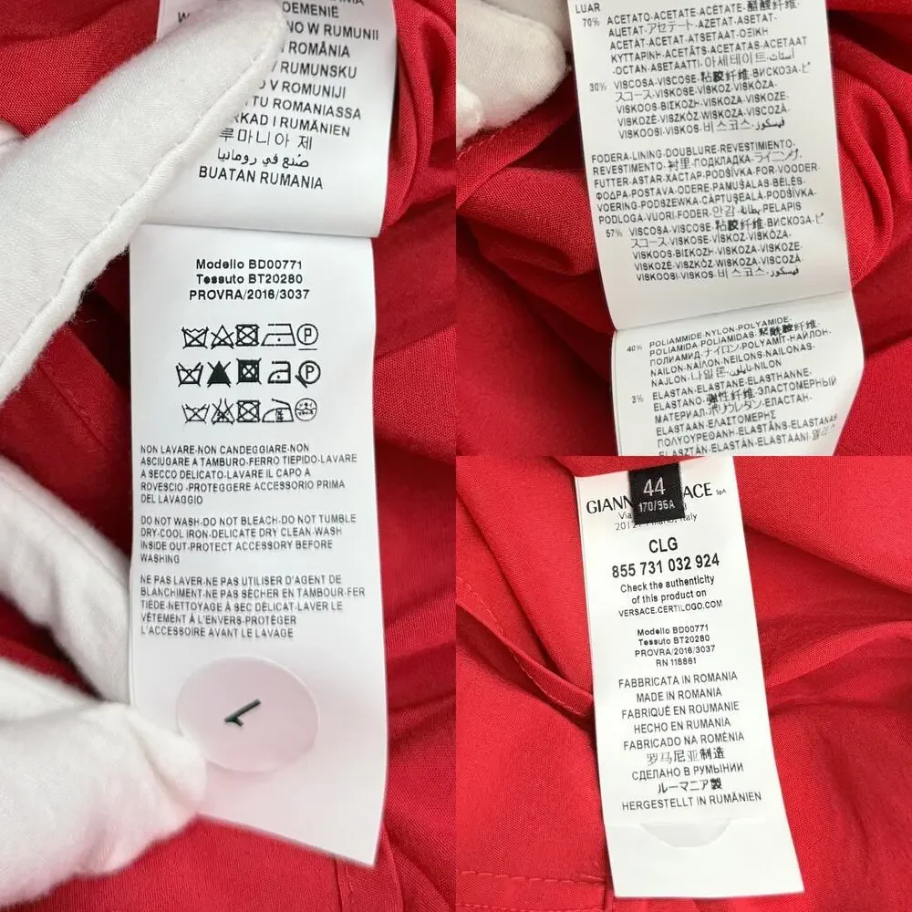 Versus Versace Logo Stripe Sequin Detail Short Sleeve Mini Dress Size 44 (US 8) - Picture 7 of 8